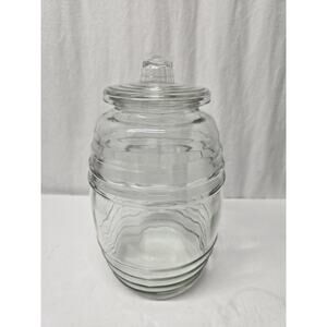 Vintage 2 1/2 gallon 14 inch tall with a lid Beehive Jar